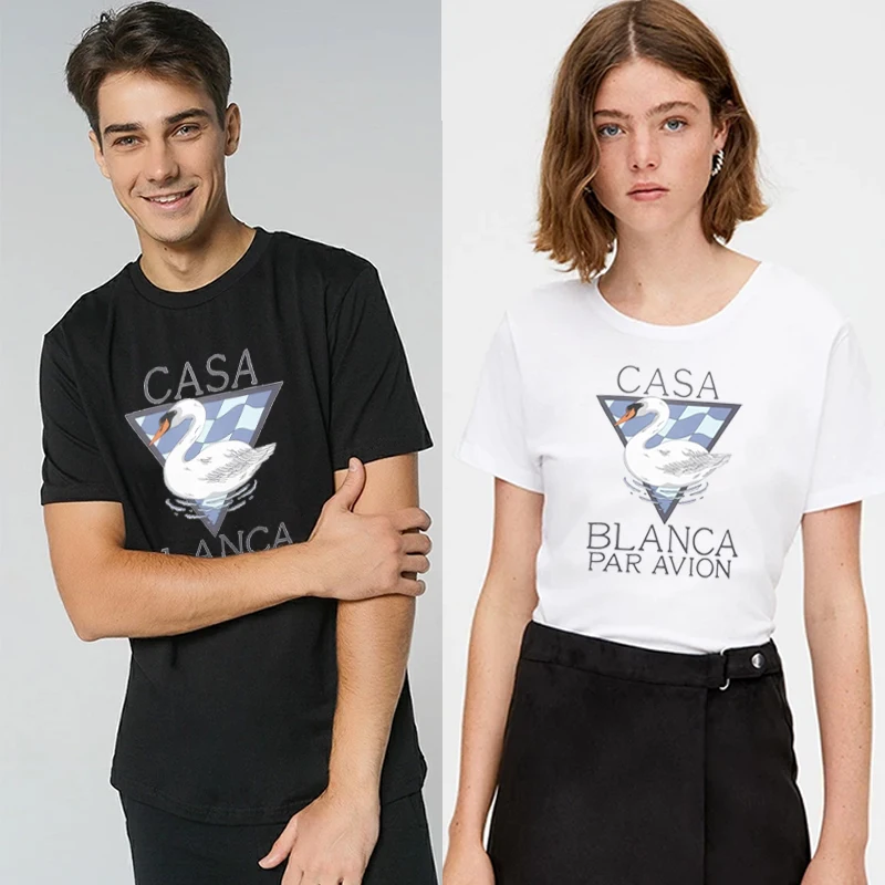 

New Couples T-shirts Luxury Men Women 100% Pure Cotton Short Sleeve Tees Letters Print Unisex Top Loose Fit Streetwear T Shirt