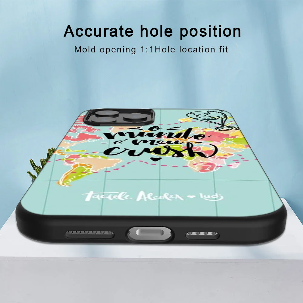 Airplane Map Travel Phone Case For iPhone 11 12 13 14Pro Max Mini Cover iPhone X XR XS MAX 7 8 6 6S Plus SE2020 Soft TPU Funda