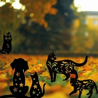 outdoor animal silhouettes kitten statue peg 2d cat figure ground insert decor for yard decor manor lawn park backyard ornaments