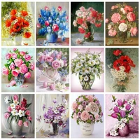 gatyztory classic painting by numbers for adults drawing by numbers flowers vase picture paint home decoration diy gift