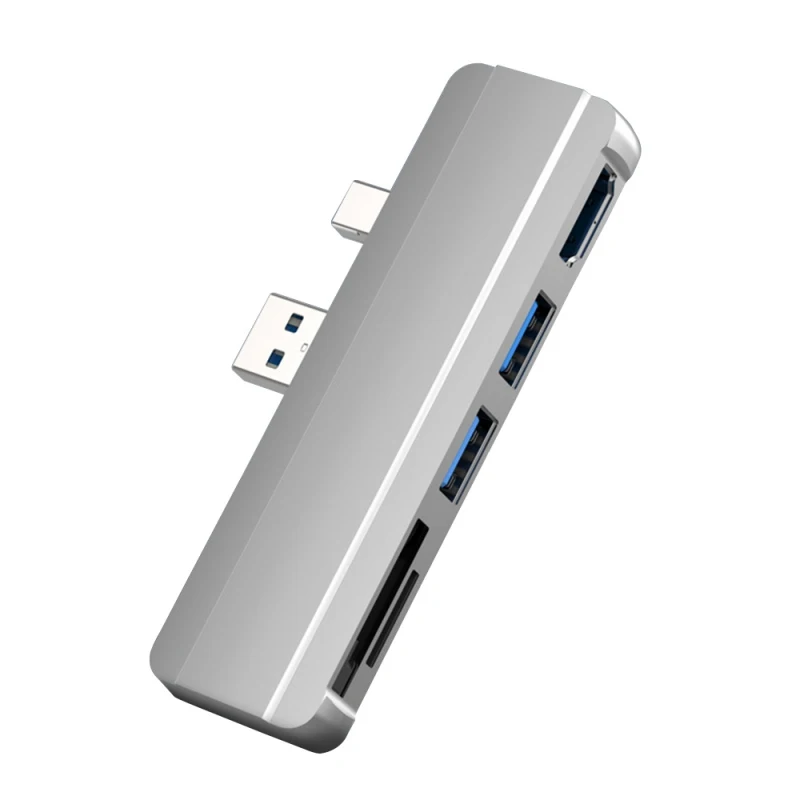 

5-in-1 USB Hub For Surface Pro Docking Station HDMI-compatible HD Projection Screen For SD/TF Card Reader Expansion USB3.0 Dock