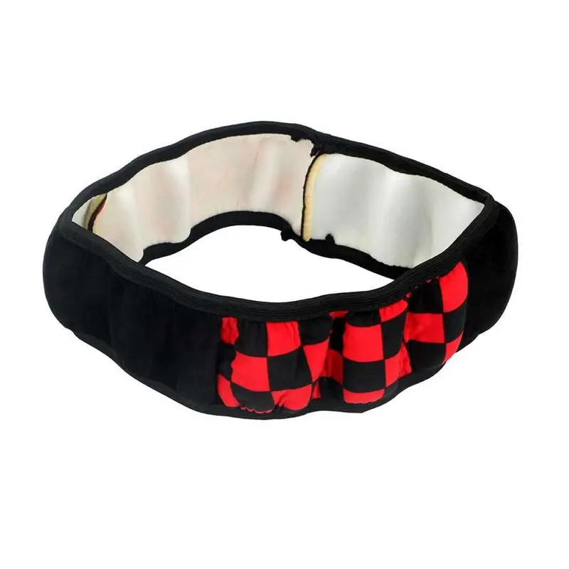 

Car Steering Wheel Cover 38CM Plush Auto Steering Wheel For Women Wheel Protective Black And White Grid Cover 15Inch