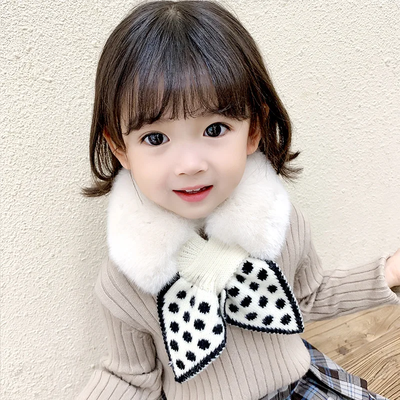 

Winter Scarf for Kids Parent-child Scarf Thick Imitation Rabbit Fur Cross Collar Neck Sleeve Warm Windproof Girl Baby Clothes