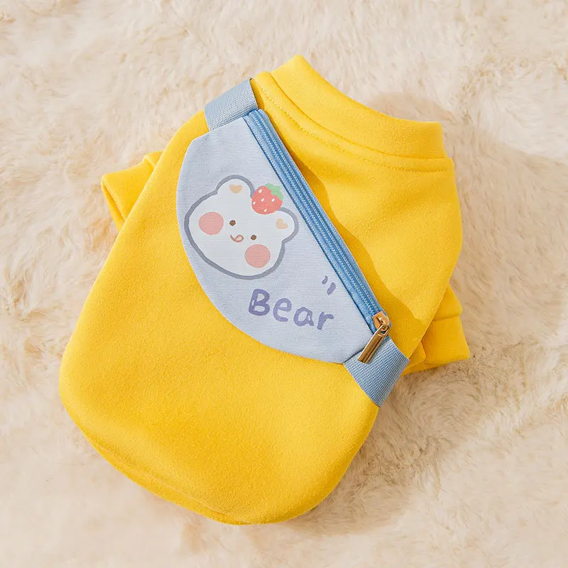 

Pug Dog Clothes Cat Cute Satchel Puppy Two-legged Sweater Early Spring Thin Warm Teddy Hairless Cat