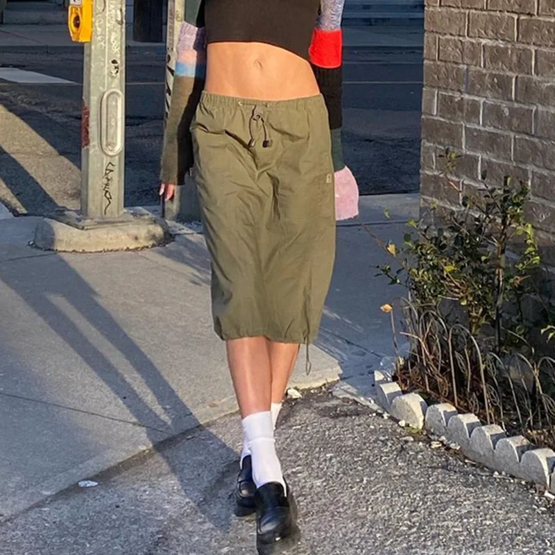 

Юбка MONMOIRA Y2K женская с эластичным поясом, повседневная винтажная юбка для инструментов, цвет хаки, в уличном стиле