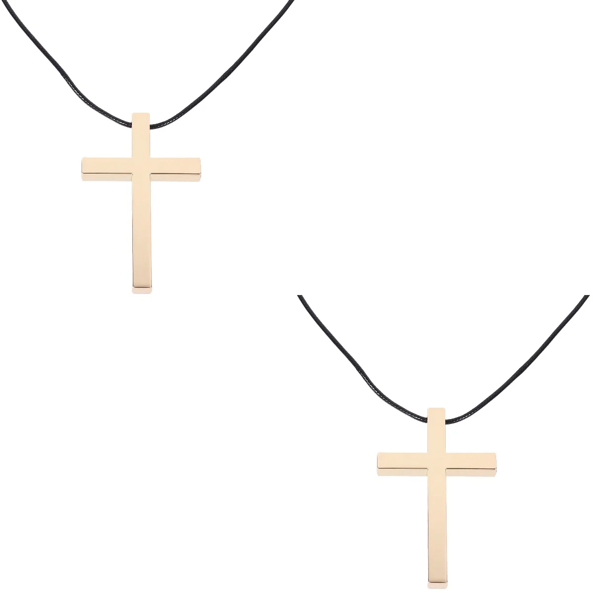 

2 Pc Jesus Ornament Rearview Mirror Hanging WoWoMen's Necklacess Small 7.3X4.6CM Decor Golden Alloy Man