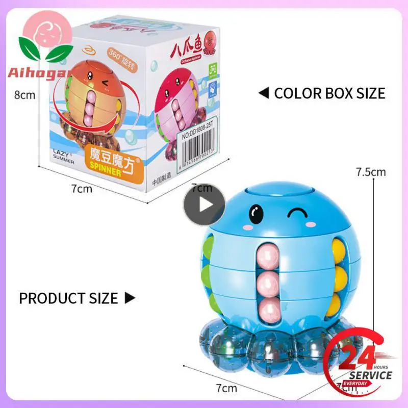 

Rotating Beans Creative Relieve Stress Puzzle Ball Abs Colorful Rotating Octopus Bean Toys Sensory Toy Rotating Bean