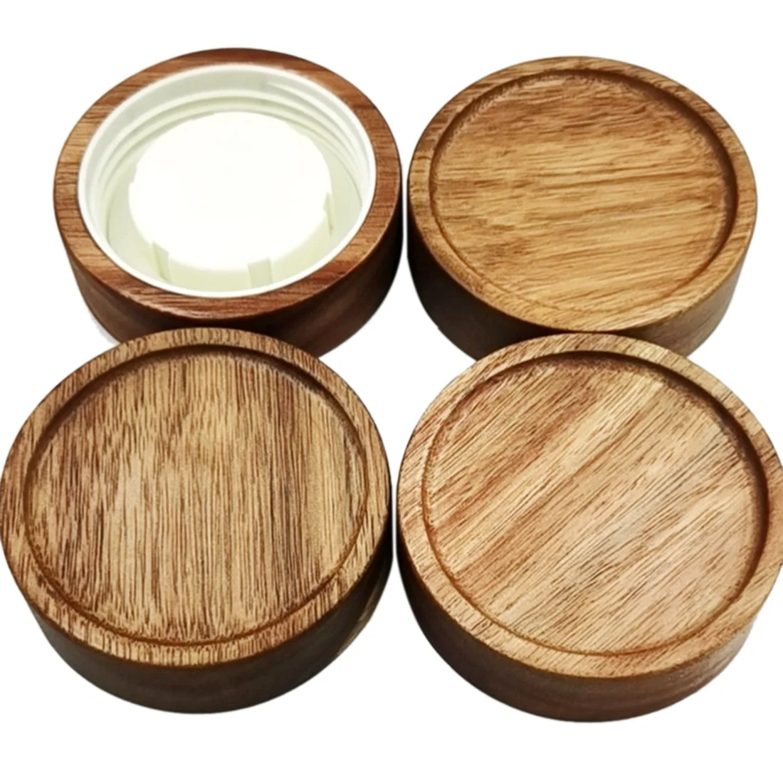 

Wooden Mason Jar Lids - 4 Mason Jar Lids Wide Mouth (Acacia Wood) -Top Mason Jar Lid Set Storage Lids for Ball Jars Only