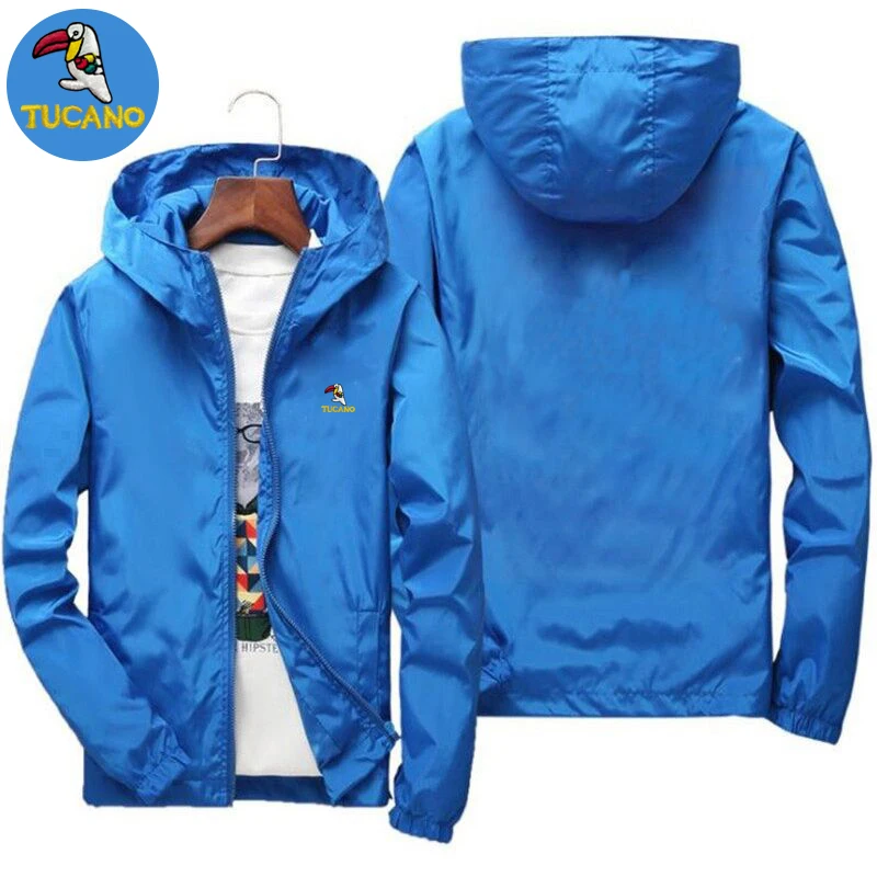 

2023 New Series Men's Hooded Thin Hiking Embroidered Jacket Outdoor Windproof and Quick-drying