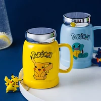 pok%c3%a9mon creative animation around the pocket elf pikachu mug ceramic mug with lid spoon ceramic gift box set