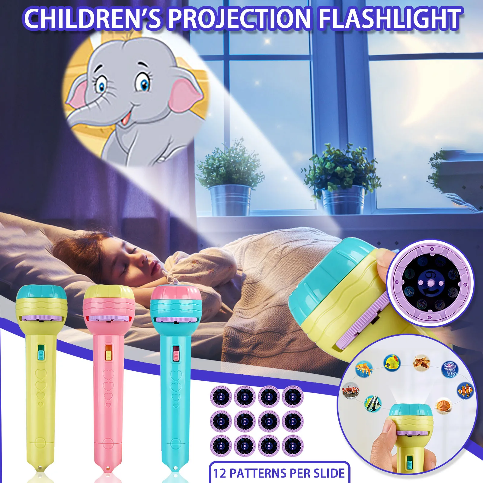 

Child Early Education Projector Slide Story Machine Bedtime Toy Girl Boy Lamp Glowing Kids Lightstick Flashlight Toy Education