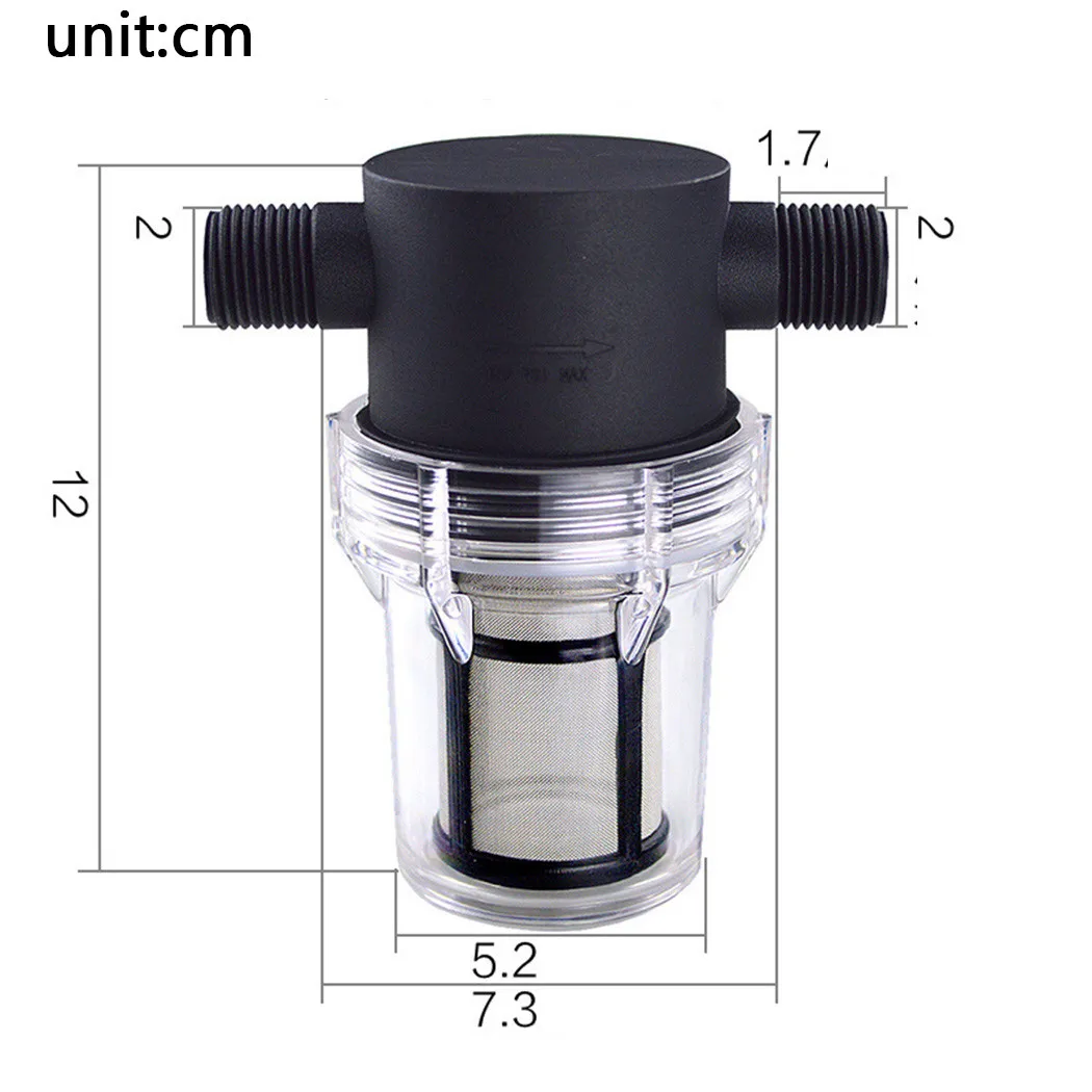 

Water Filter Filter 4-point Interface 80 Mesh Black Cleaned Durability For Garden Irrigation Pipe Front Plastic