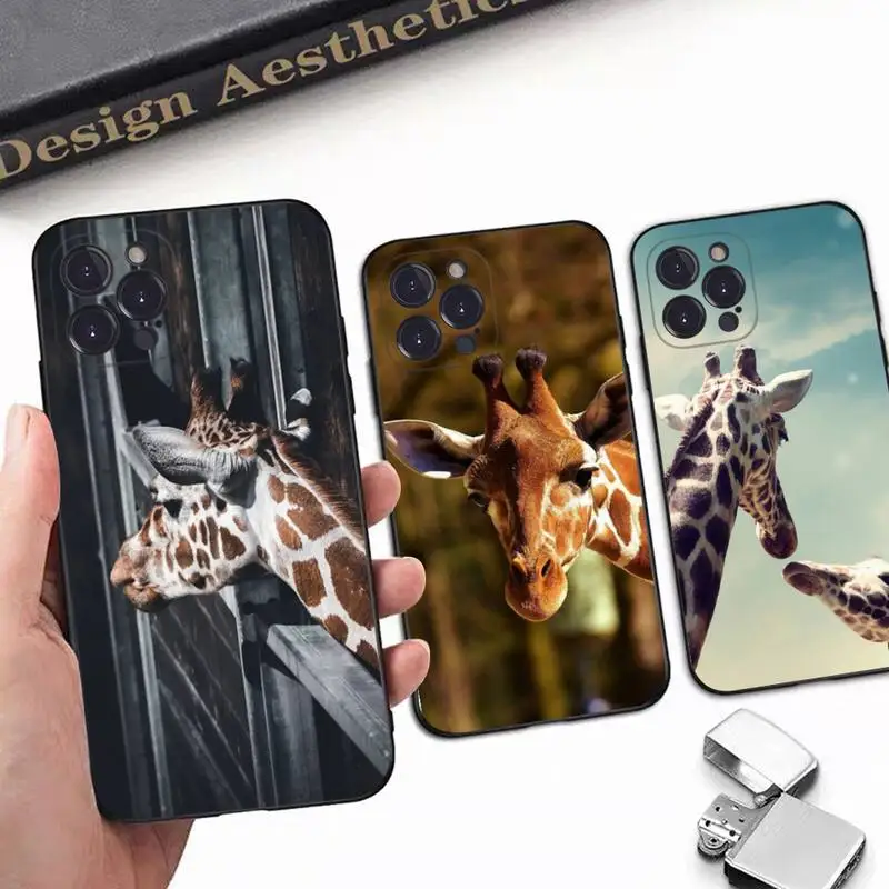 

Cute Animal Giraffe Phone Case For iPhone 8 7 6 6S Plus X SE 2020 XR XS 14 11 12 13 Mini Pro Max Mobile Case