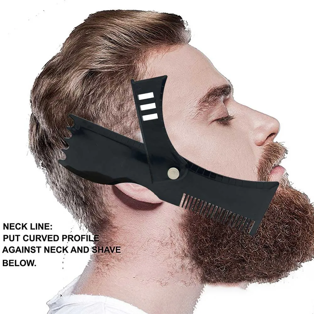 

Новый Goatee косметические инструменты черный регулируемый вращающийся на 360 ° расческа шаблон Расческа для бороды линейка для укладки бороды
