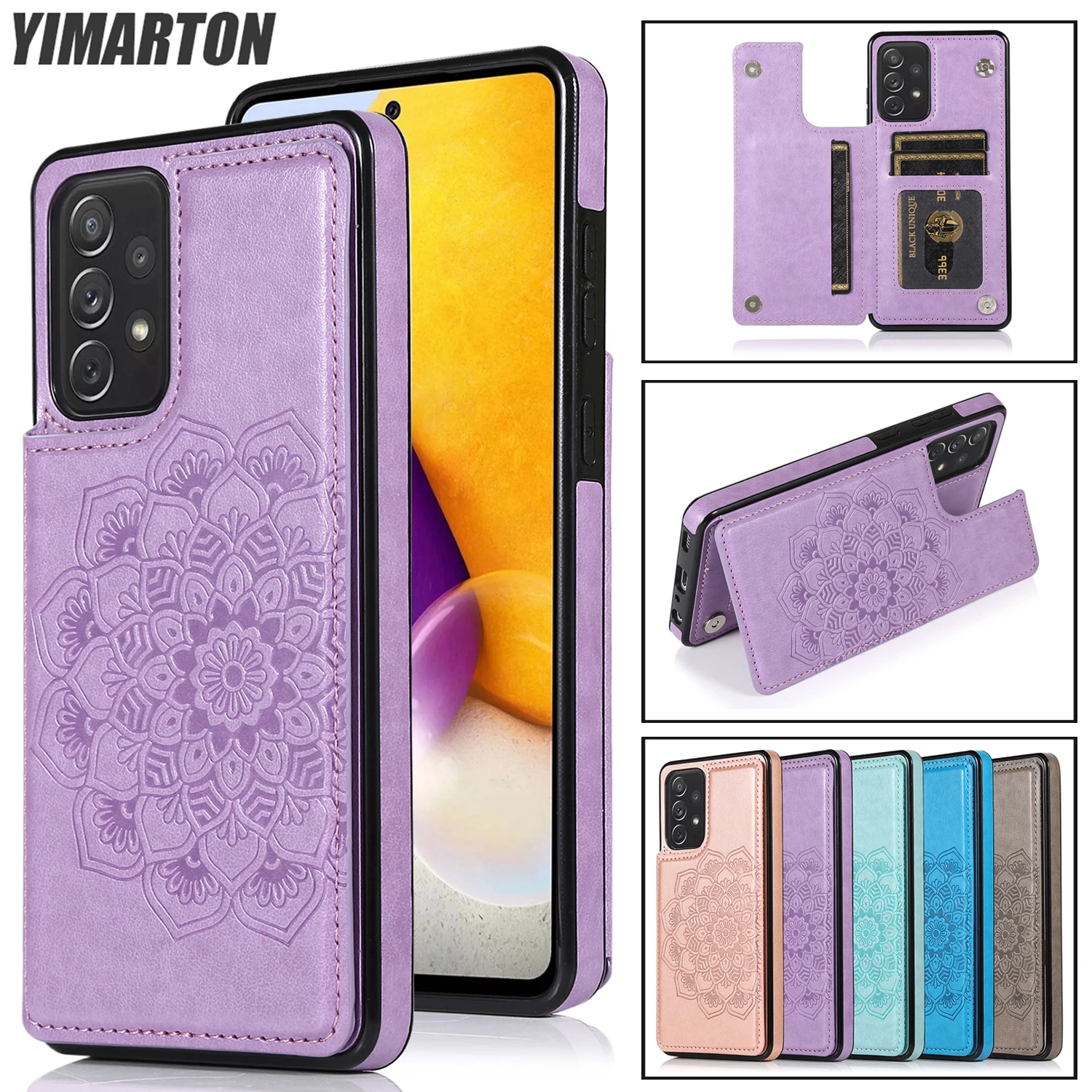 

Кожаный чехол для Samsung Galaxy A72, A52, A73, A53, A33, A13, A32, A22, A12, A82, чехлы для телефонов с тиснением, противоударный защитный чехол