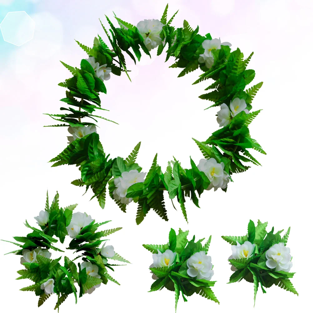 

4 Pcs Luau Party Decoration Supplies Makeup Hair Band Wrap Headband The Flowers