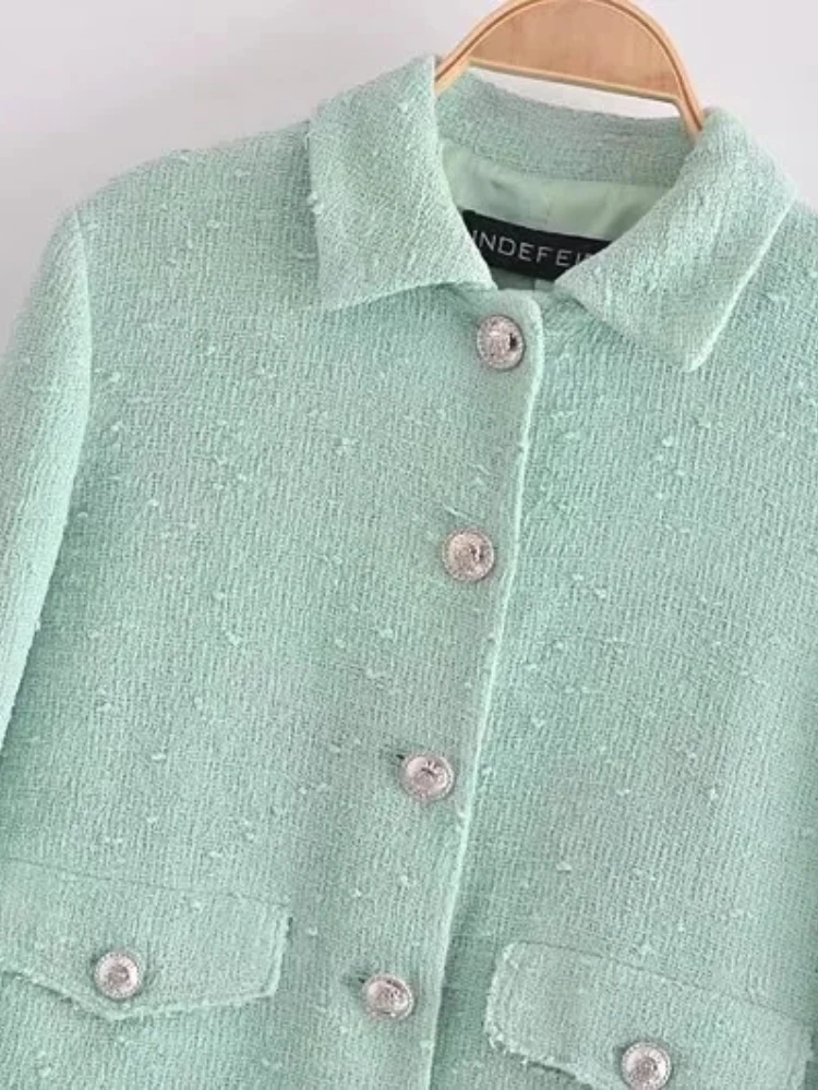 Пиджак BBWM женский короткий модный элегантный Однобортный блейзер с длинным