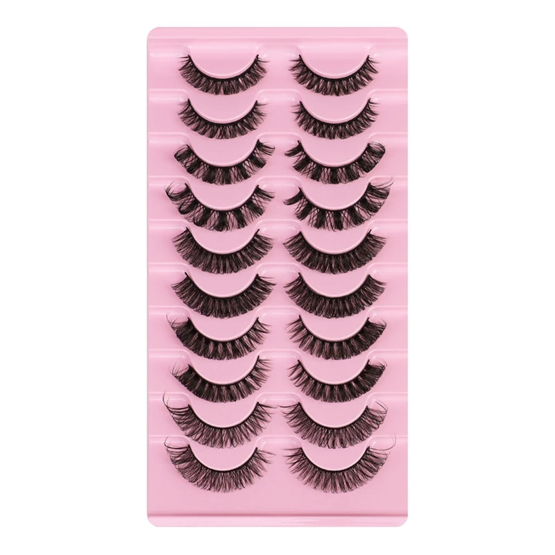 

10 пар, натуральные накладные ресницы в русском стиле