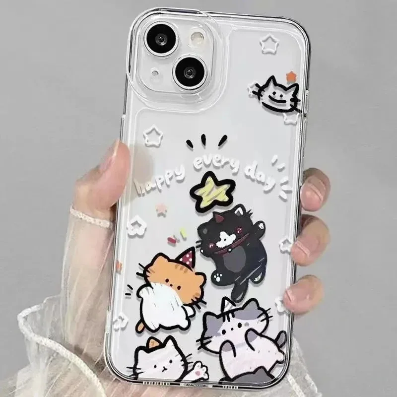 Фото Чехол для телефона Cartoon Cat Line Star для Realme GT7 GT7T GT6T GT5 GT3 240 Вт GT2 GT Neo 7 7X 6 5 SE 3T 2 Master Explorer, мягкий чехол №2