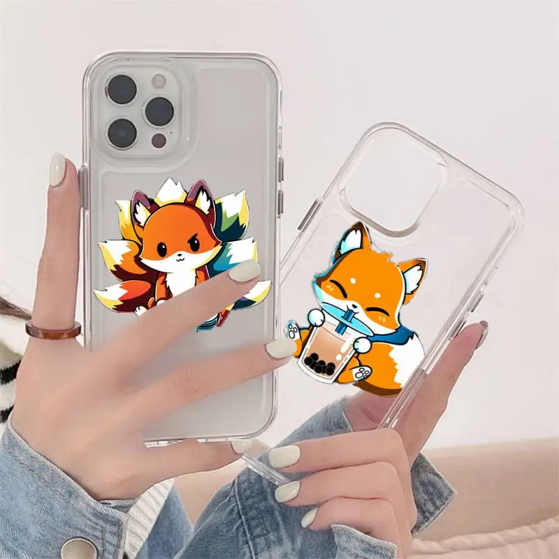 

funny foxs lovely cute animal Phone Case Transparent soft For iphone 12 11 13 7 8 6 s plus x xs xr pro max mini
