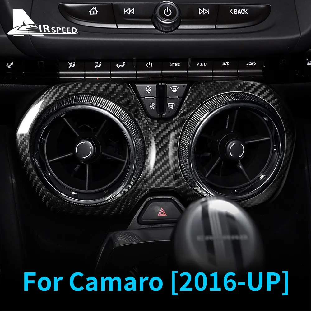 

Carbon Fiber for Chevrolet Camaro 2016 2017 2018 2019 2020 2021 Accessories Center Air Vent Cover Sticker Outer Frame Interior