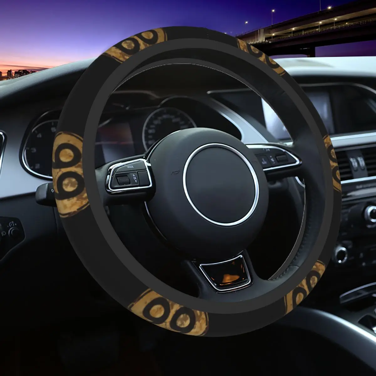 

37-38 Car Steering Wheel Cover Route 66 USA Universal California Sign Braid On The Steering Wheel Cover Suitable Car Accessories