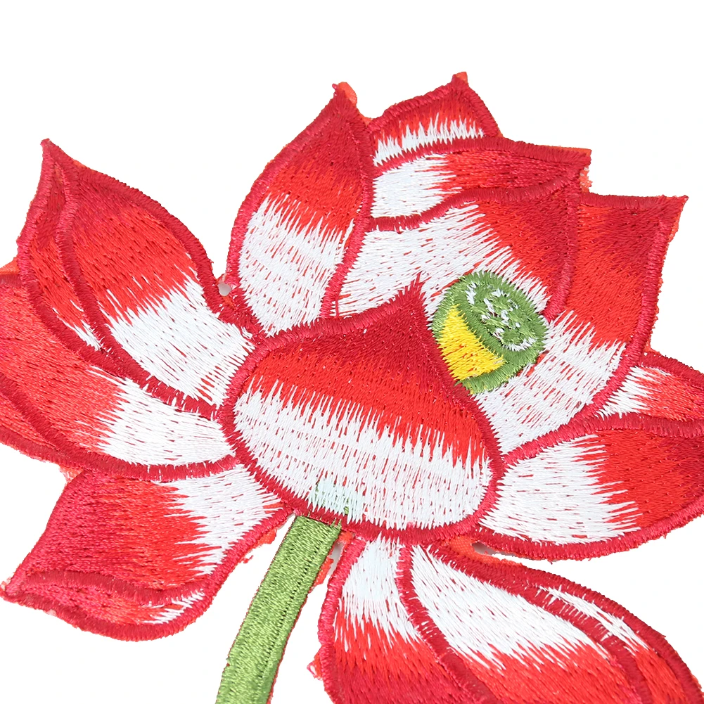 Элегантная нашивка с цветком лотоса вышитая аппликация термоклейкая переводная