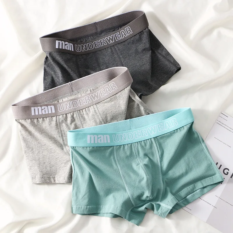 Men's Panties Soft Cotton Unpanters Men's Comforable Underwear Man Breathable Men's Boxers Solid Color Briefs Set Free Shipping
