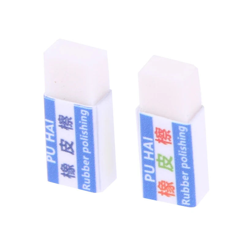 

2Pcs/Set Dollhouse Eraser Dollhouse Miniature Simulation DIY Accessories Mini Eraser Toys For Doll House Decor