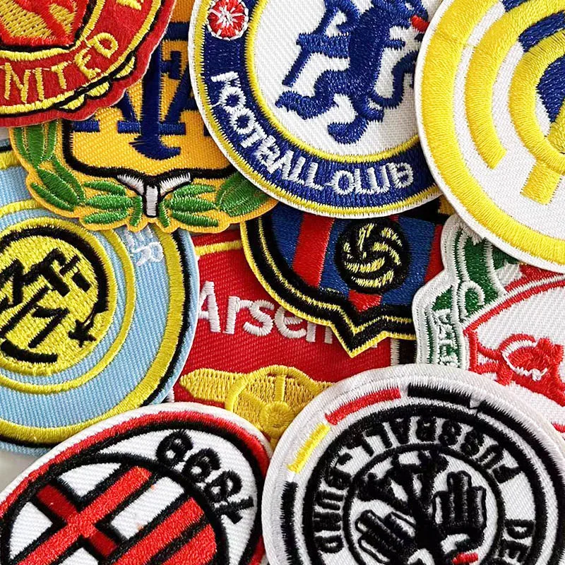 

Football Badge Football Club Team Logo Embroidered Cloth Stickers European Giant Club T-shirt Tracksuit Adhesive Ironing Patches