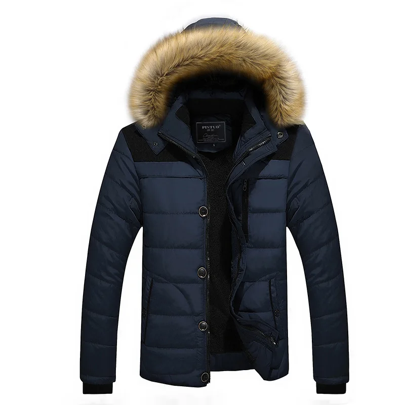 Winter Jacket Men Fur Hooded Thicken Men Winter Male Jacket Windbreaker Coat Oversized Outdoor Thick Men Down Jackets Overcoat