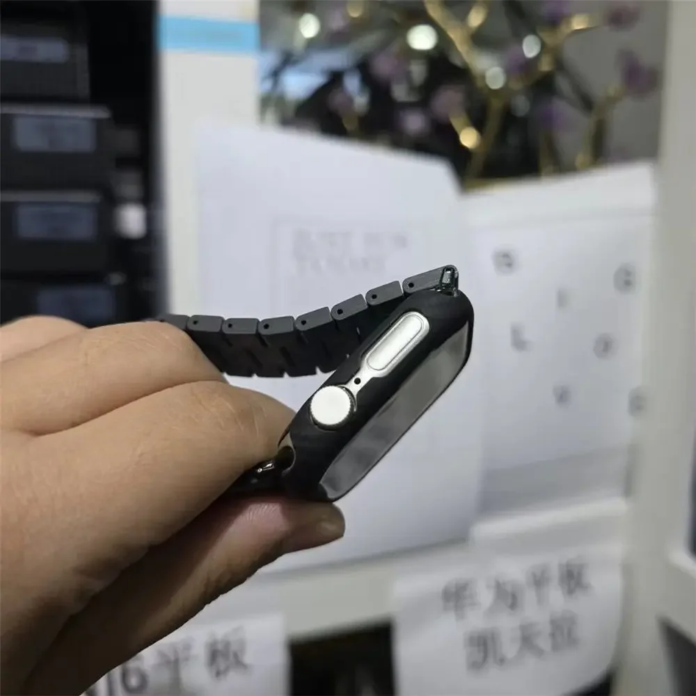 Фото Для Apple Watch Series 10, натуральное углеродное волокно, матовый, ультратонкий, легкий, защитный чехол, бампер, рамка, 42 мм, 46 мм №5