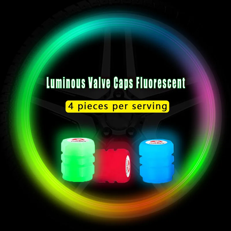 

4Pcs Car Tyre Fluorescent Valve Caps Luminous for Holden Astra Commodore Cruze Monaro Barina Farol Vt Ve HSV V6 Car Accessories