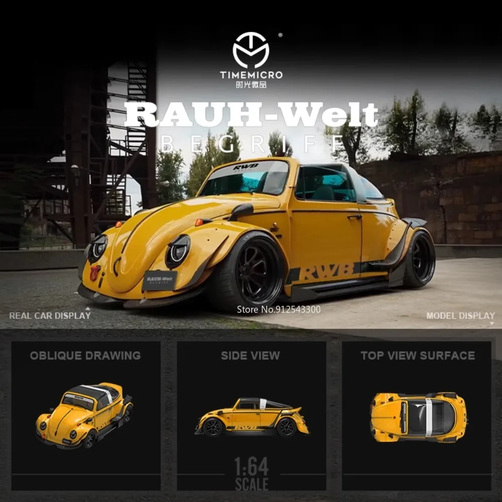 

Модифицированная модель автомобиля TIMEMICOR 1/64 Beetle RWB, игрушка из сплава, искусственная кожа, изысканная коллекция с куклой