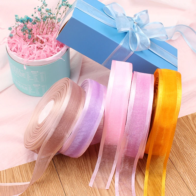 

(50 Yards) 1" 2.5cm 25mm Braid Satin-edge Organza Ribbon Broadside Organza Tapes Gift Flower Wrapping Bows Making DIY Crafts