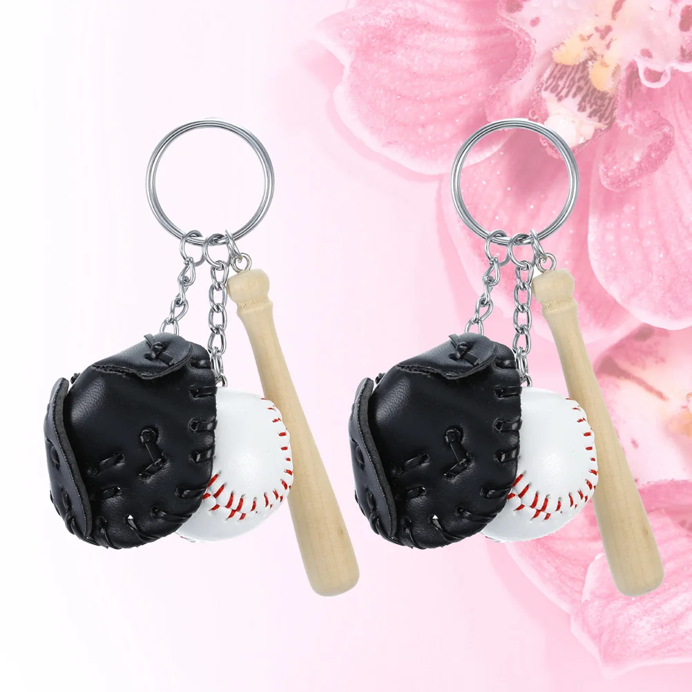 

2 Pcs Party Bags Favors Key Chain Fan Supplies Keyring Decor Pendant Wooden Sports Child