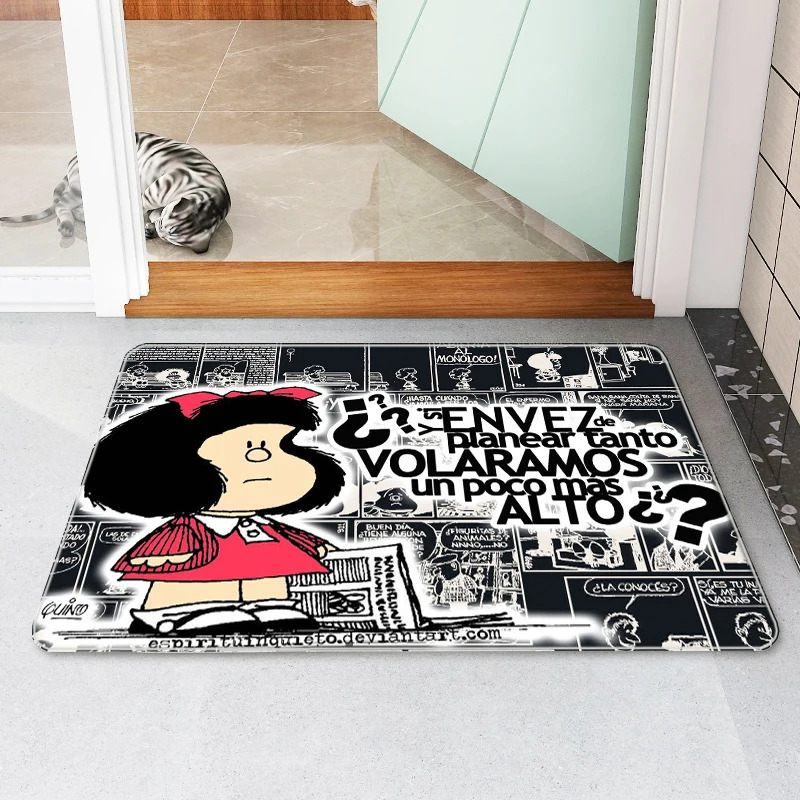 Bedside Mat Mafalda Doormats Funny Entrance Door Mats Washable Non-slip Kitchen Rug Carpet Living Room Welcome Home Carpets Bath