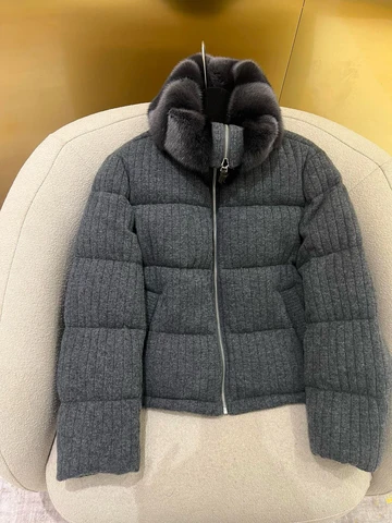 Роскошная импортная дания кашемировая куртка с норковым воротником