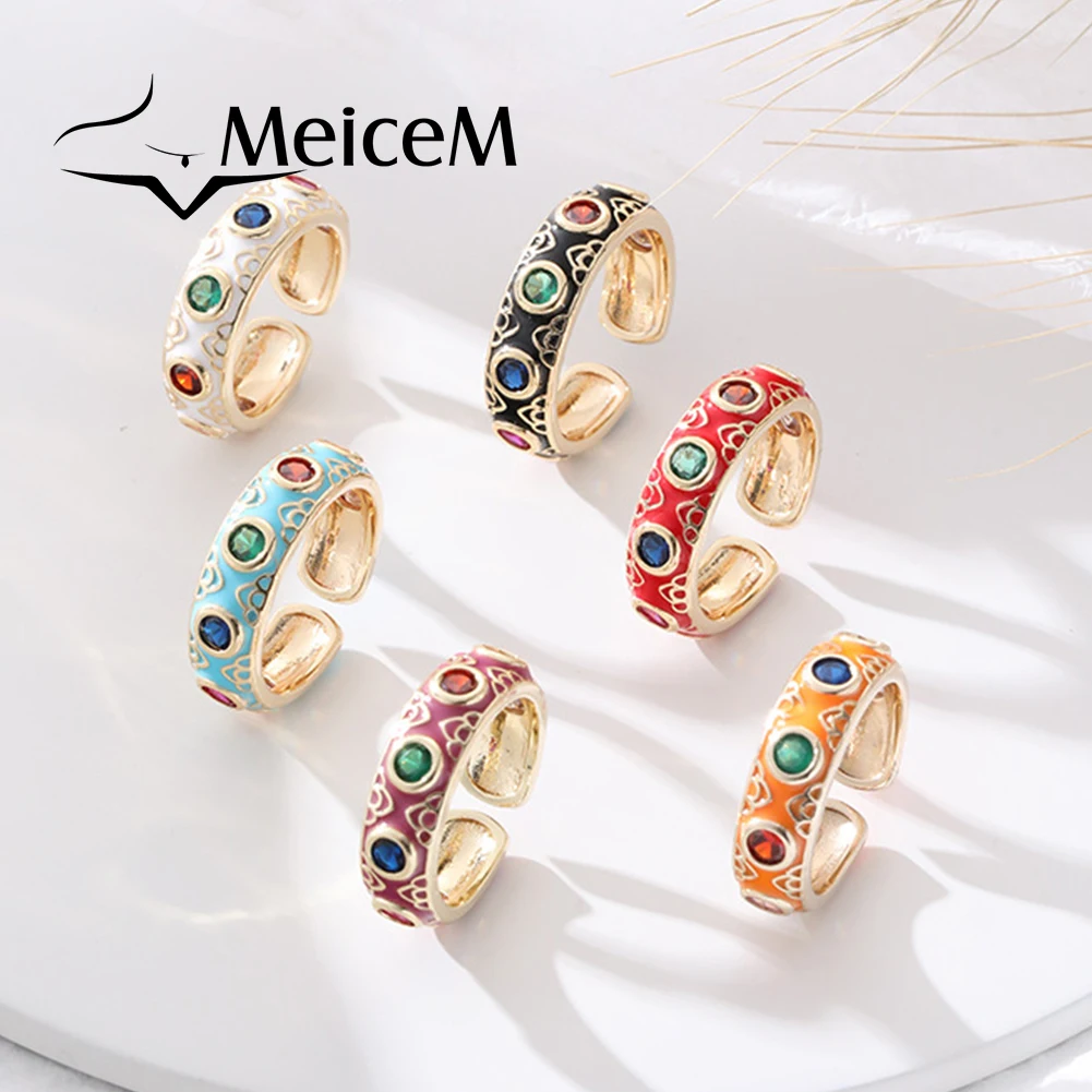 

New in Rings Zircon Brass Adjustable Gold Color Luxury Decoration Dating Fashion Jewelry Aesthetics Mothers Day Gift Ring Women