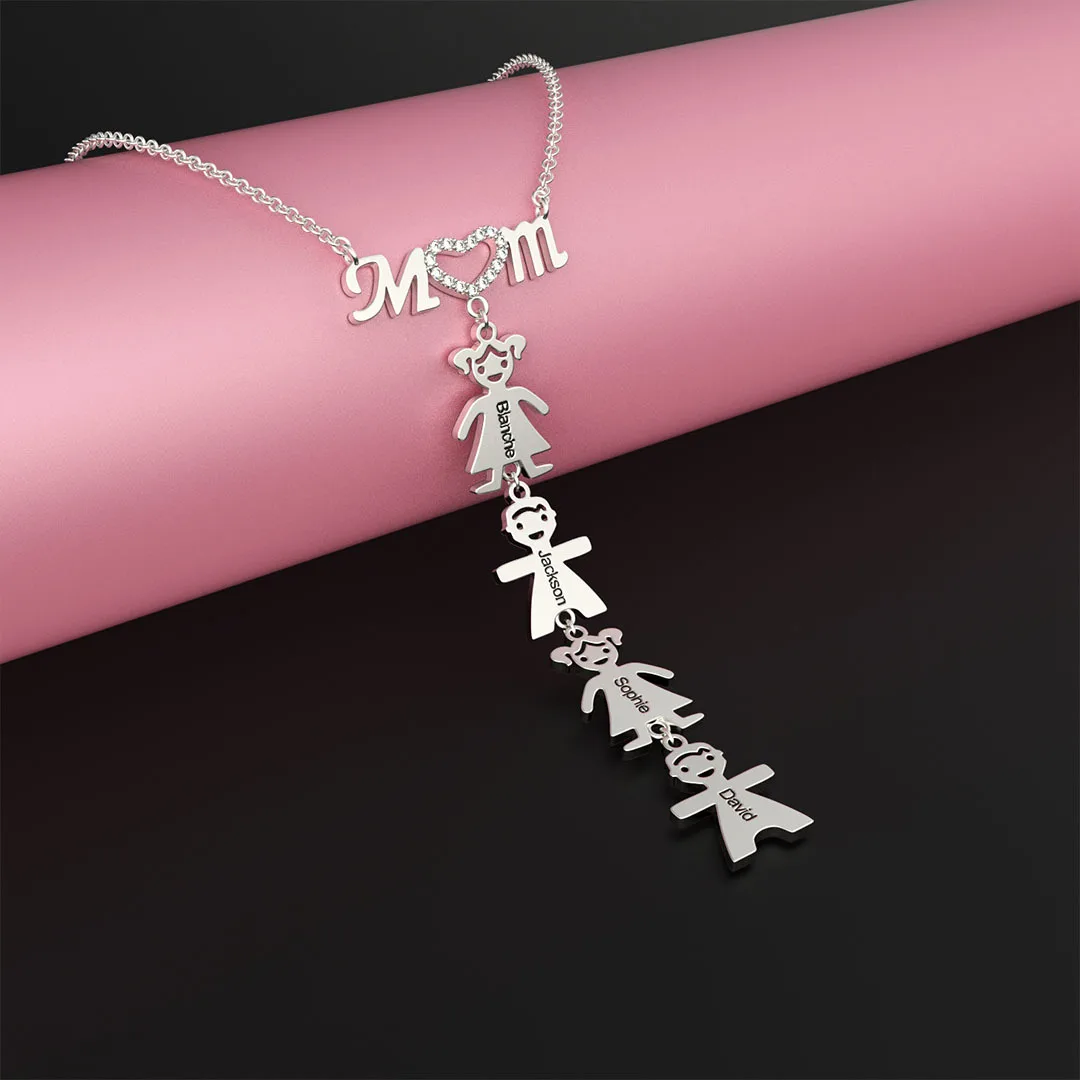 Romantic Dia de las madres custom family tree children name necklace for mom women stainless steel gifts jewelry