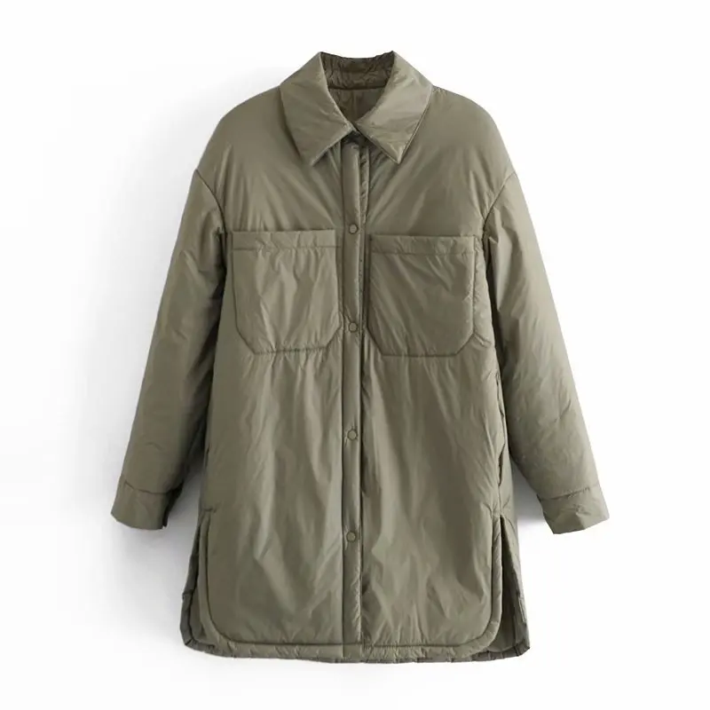 Women's Shirts Jackets Thin Parka Oversize Shirt Coats Armygreen Outerwear Coats Bf Long Sleeve Khaki Coat 2022 New