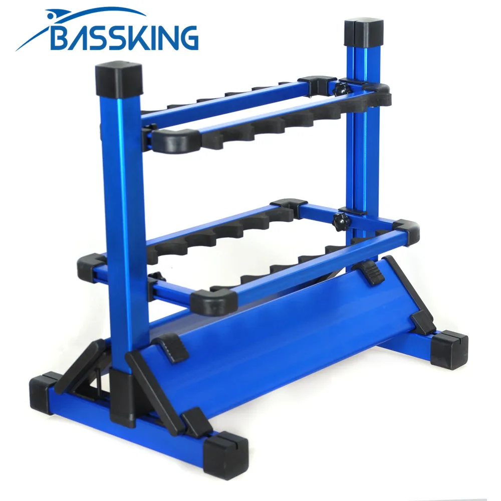 

Алюминиевая стойка для удочек BASSKING, 12 держателей для удочек для ловли карпа, рыболовные снасти, рыболовные принадлежности