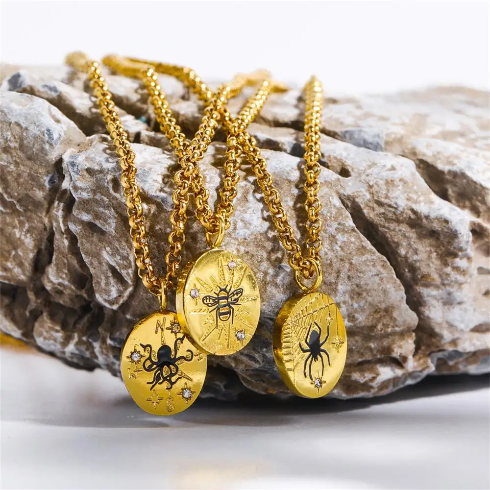 Ожерелье в стиле панк с изображением скорпиона паука осьминога колье из
