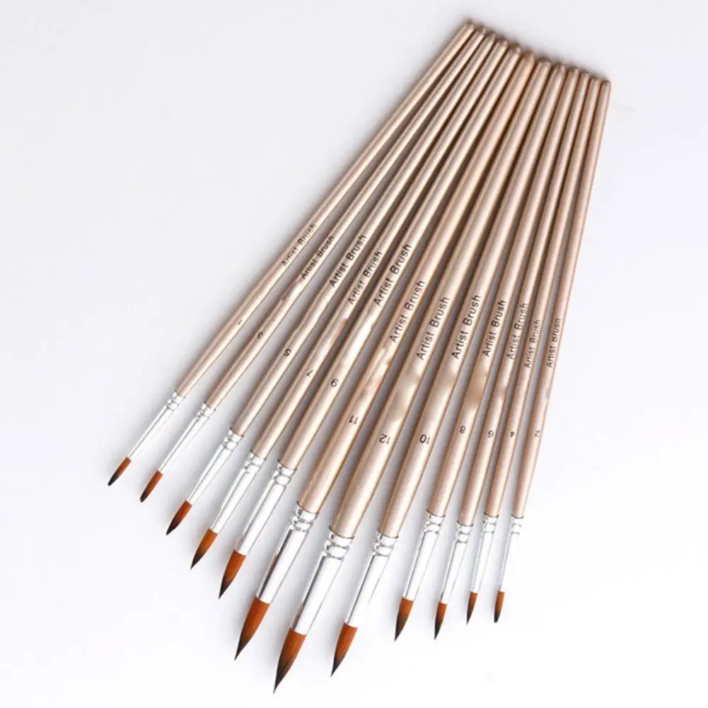 

12Pcs Universal Classroom Arts Crafts Watercolor Paint Brushes Creative Drawing Brushes Comfortable Grip for Painter