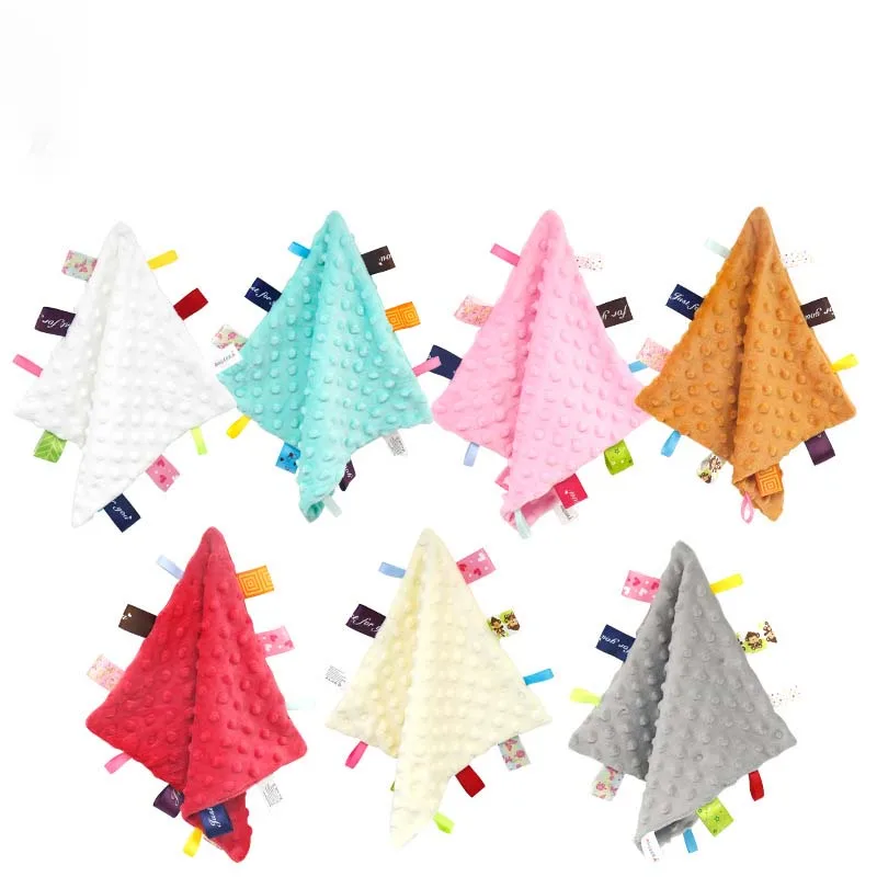 

Baby Towel Baby Appease Towel Colorful Security Tags Blanket Soothing Sensory Soft Comforter for Newborn Toddlers