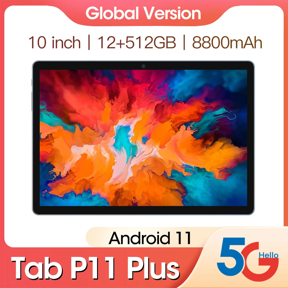 

New Tablet Android 11 Tab P11 Plus 12GB RAM 512GB ROM 10 inch ten Core tablette 1920*1200 5G Network WiFi GPS Phone Call tablet