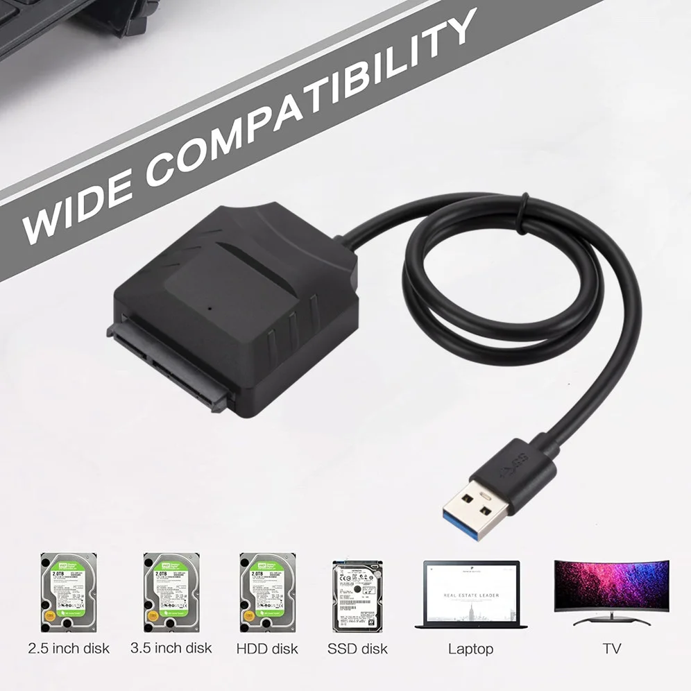 Переходник с USB 3 0 на SATA 22-контактный переходник кабельный разъем для 2 5 дюйма