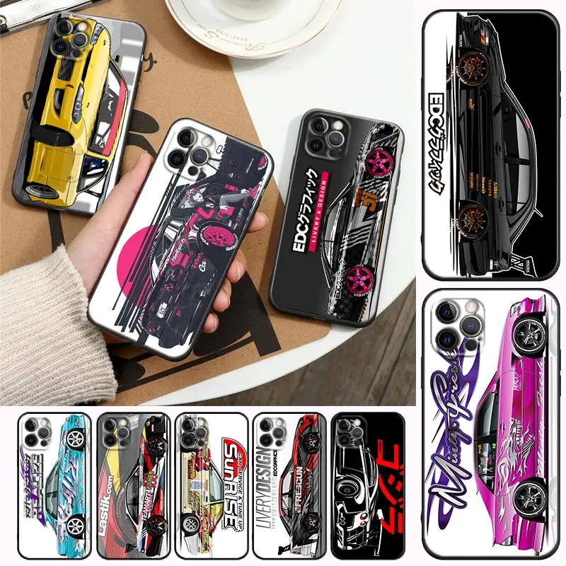 

Japan Tokyo JDM Drift Sports Car Apple Case For iPhone 11 12 13 mini Pro Max XS X XR 7 8 6 plus SE 2020 Soft Silicone Case Cover