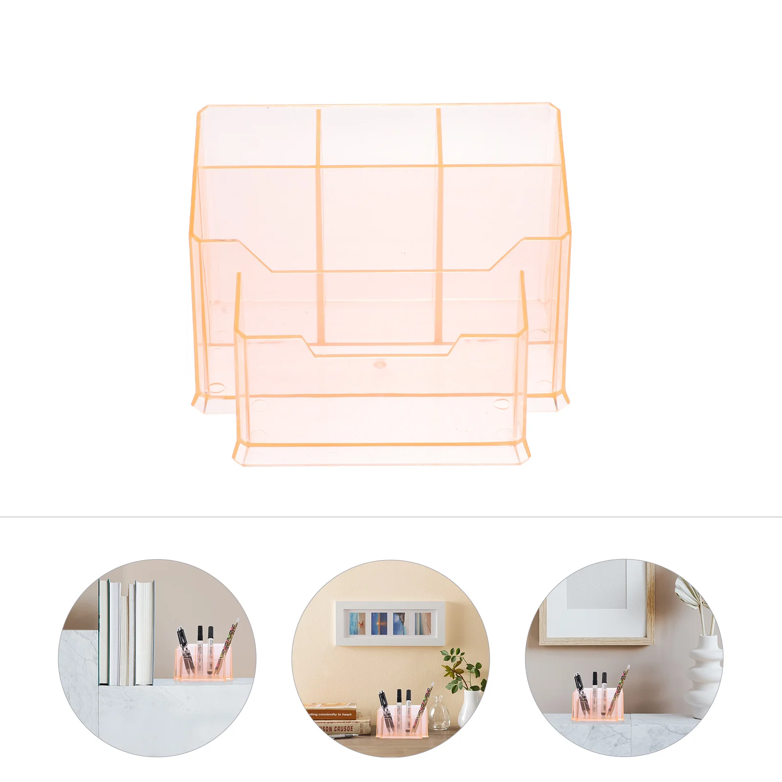 

1 PC Pen Holder Cup Creative Acrylic Large Capacity Multi-grids Stationery Organizer for Desktop