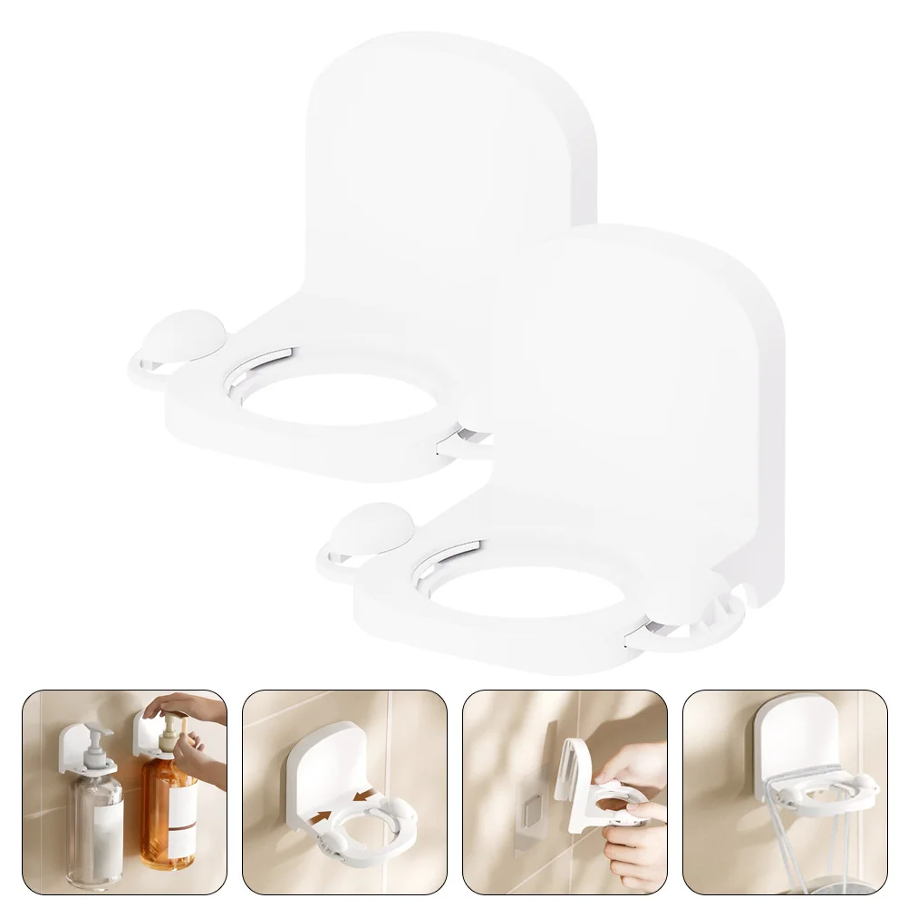 

2Pcs Multi-function Self-adhesive Bottle Holder Stand Bathroom Supply Wall Bottle Bracket for Home Bath Bathroom